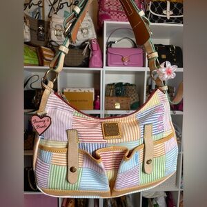 Dooney & Bourke Y2K Multicolor Pastel Patchwork Hobo Shoulder Bag